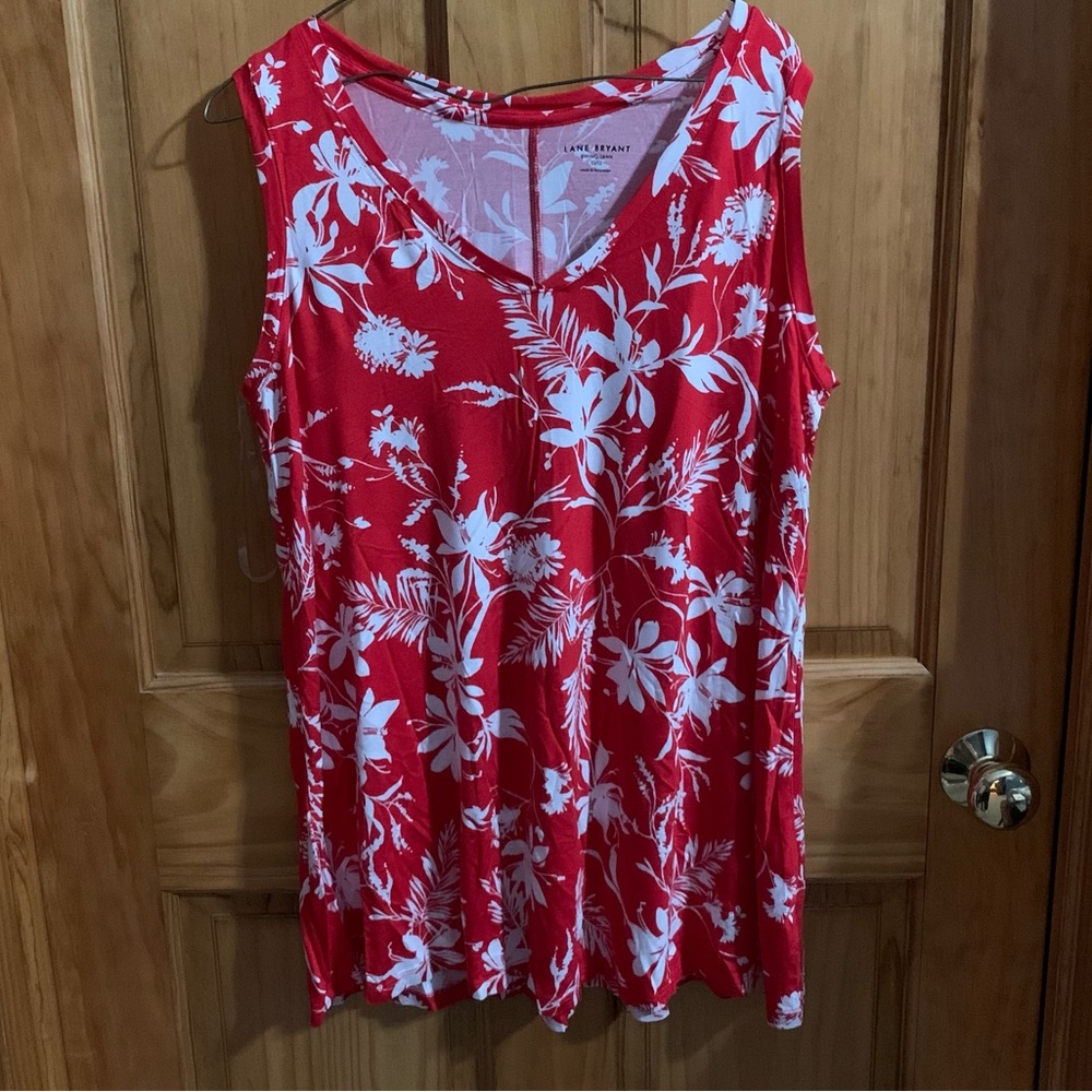 Red floral tank